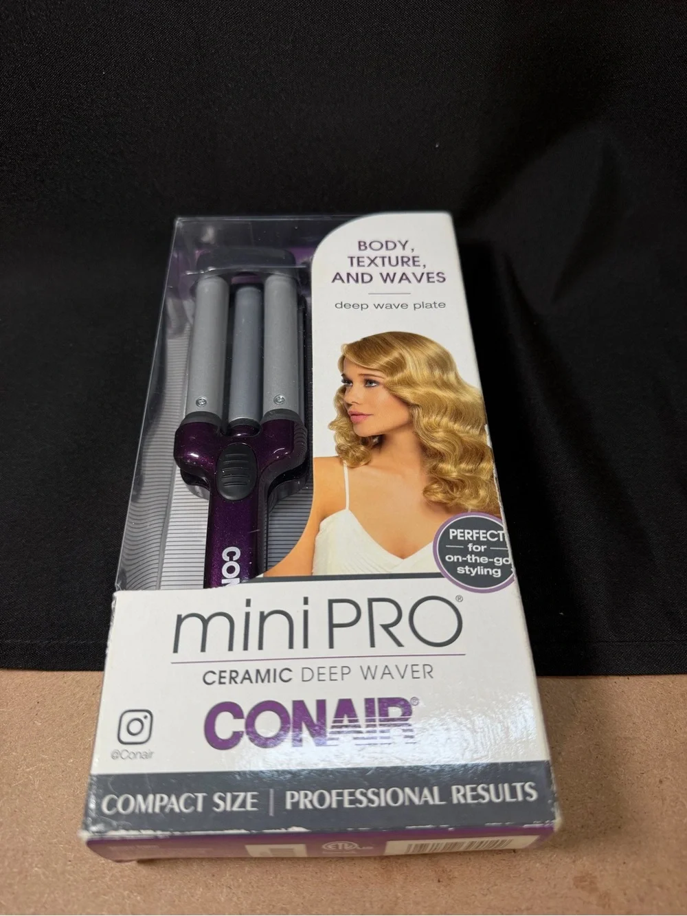 New Conair mini pro ceramic deep waver purple